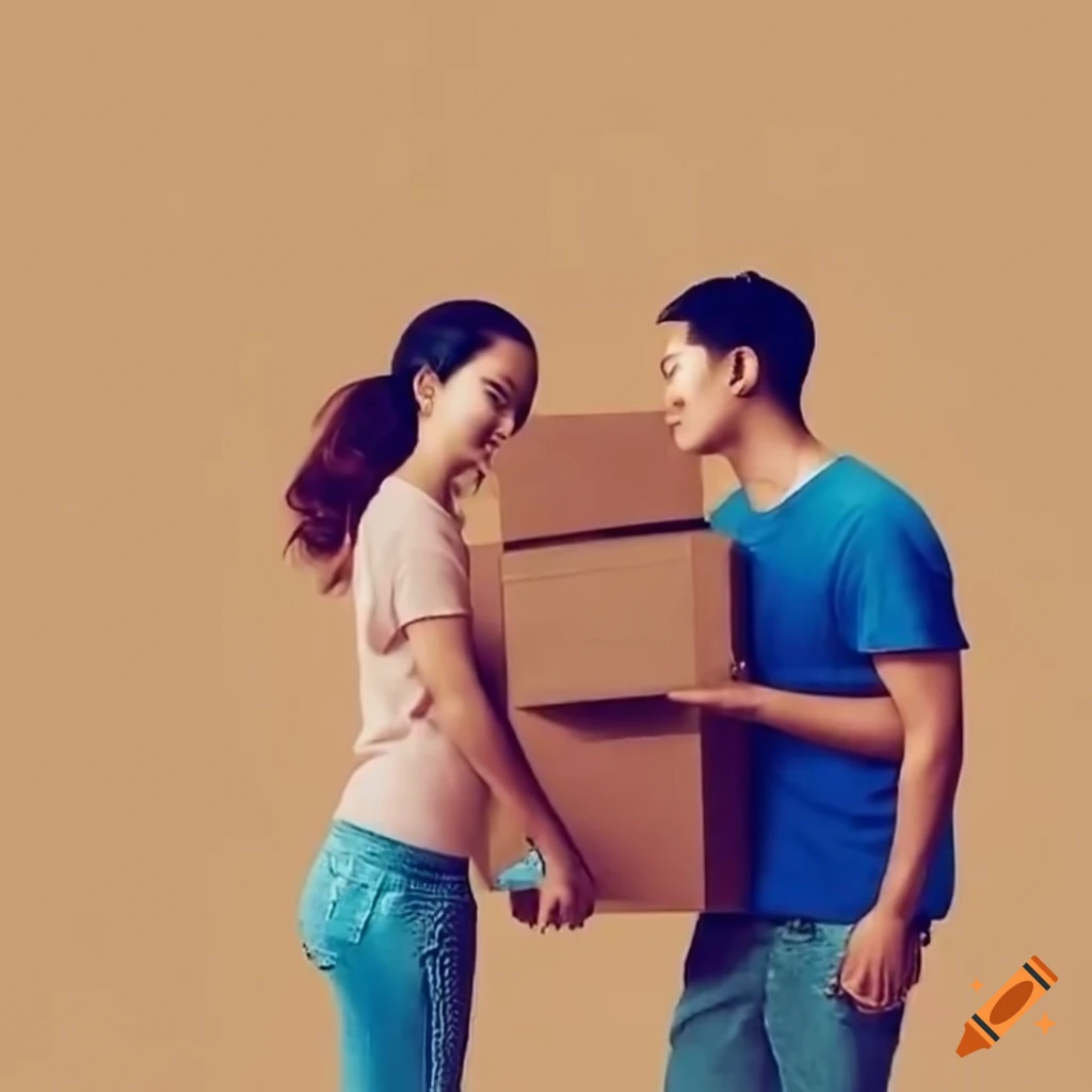 young couple moving into a new house