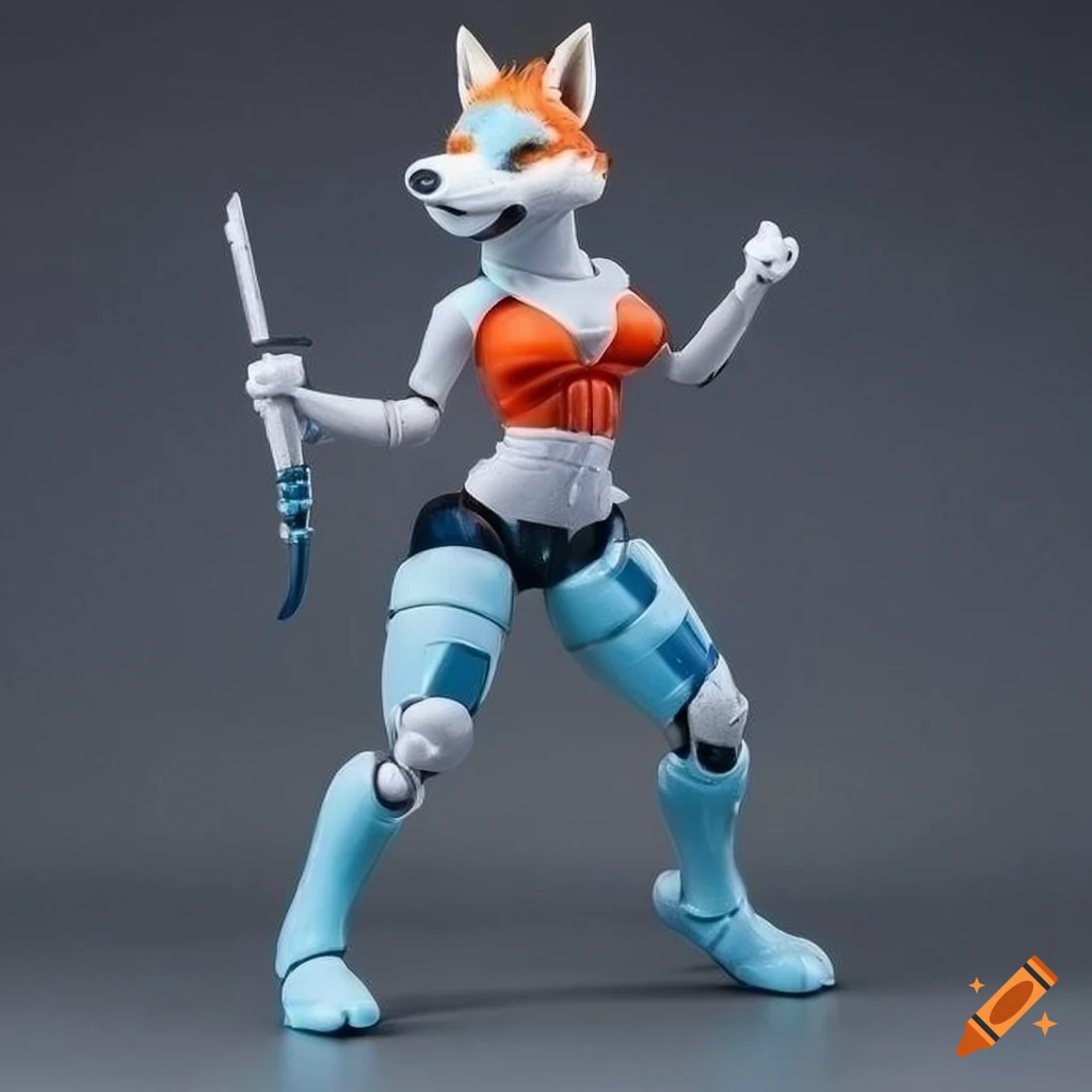 Poseable action figure of a female fox