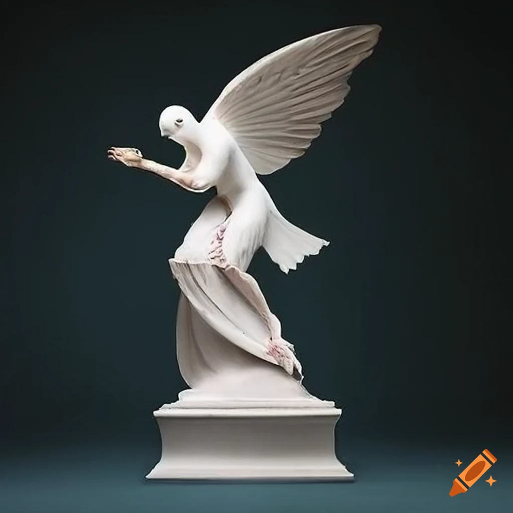 Sculpture of a white dove by antonio canova on Craiyon