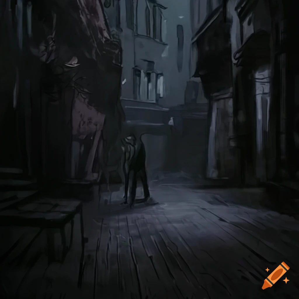 image of a shadowy character in a rainy alley