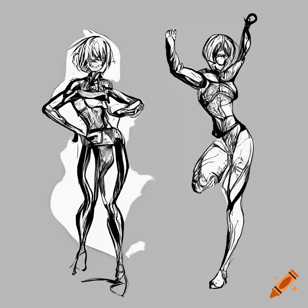 Practicing dynamic posing, please critique! : r/learntodraw