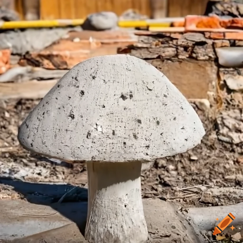 concrete mushroom at construction site