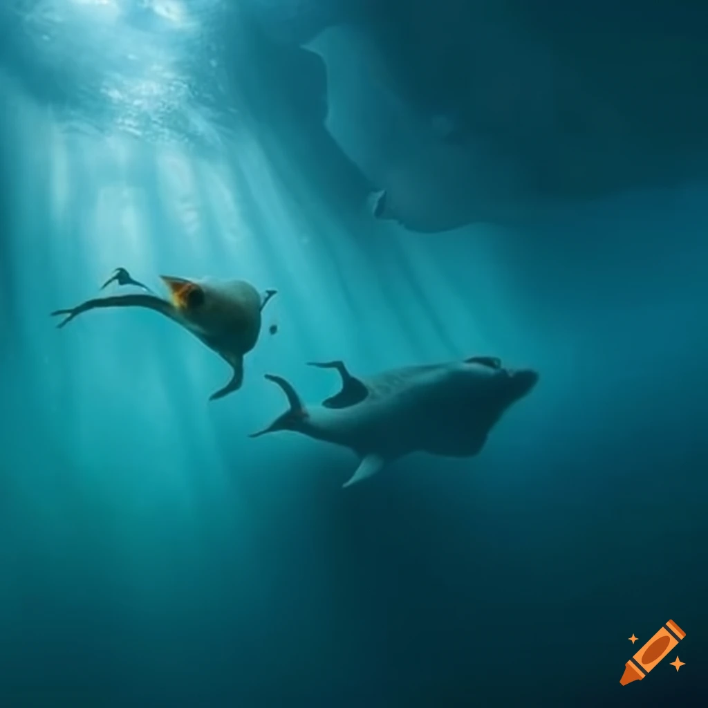 underwater scene with marine life