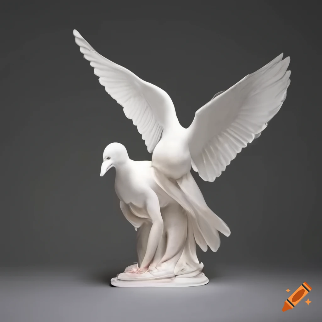 Sculpture of white doves by antonio canova on Craiyon