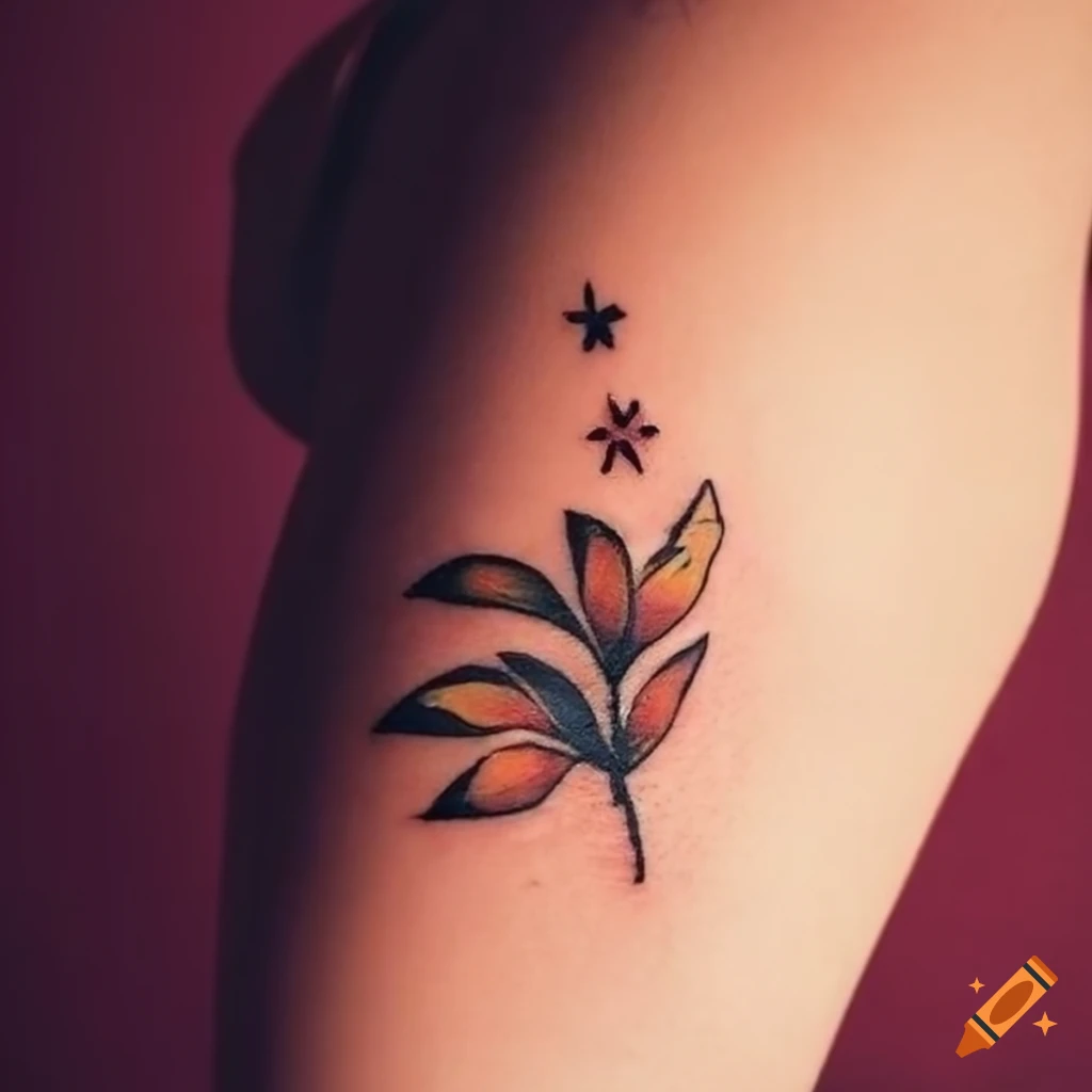 tattoo of seven leaves intertwined