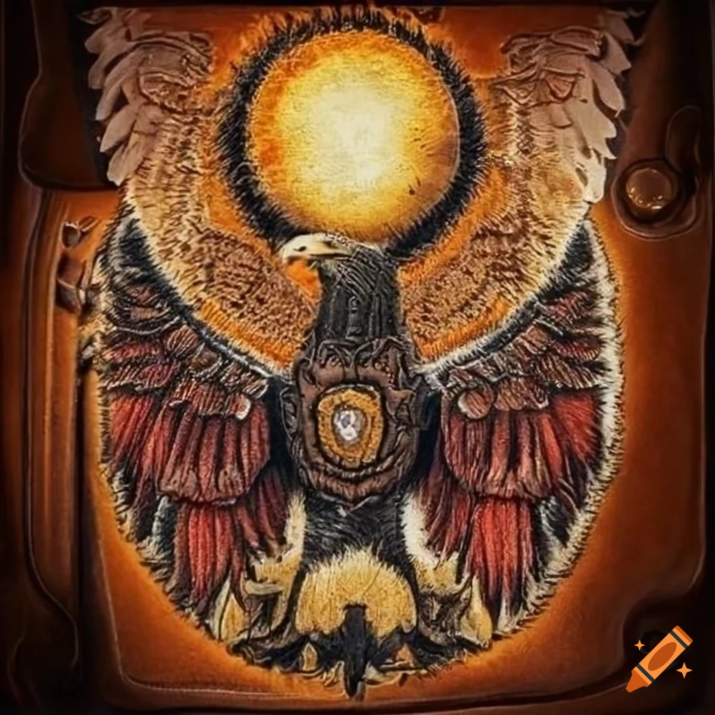 eagle-themed rock music patch for leather vest
