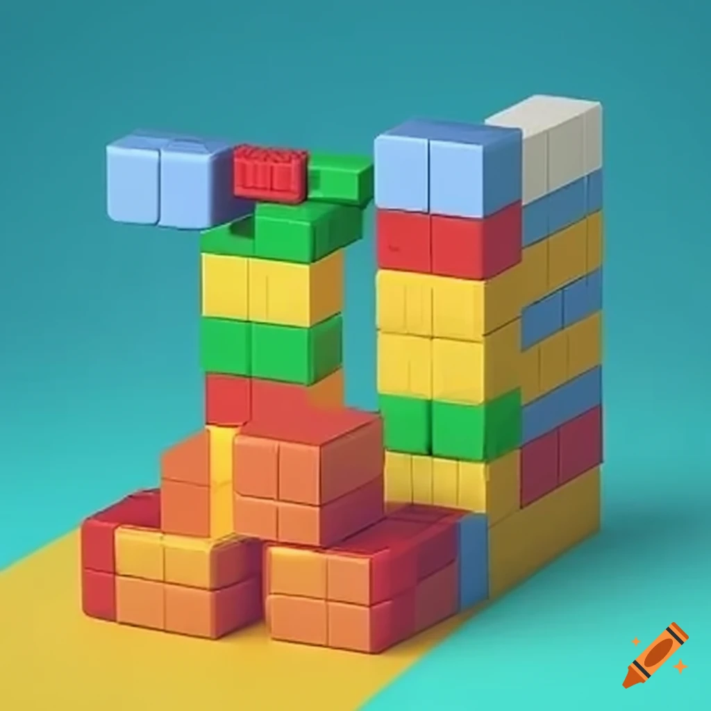 Screenshot of a blockbased building game on Craiyon