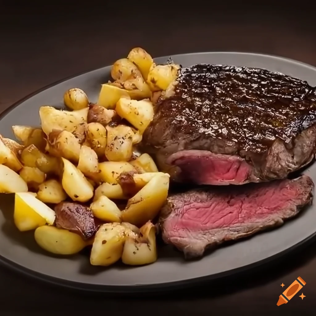 delicious steak with potatoes