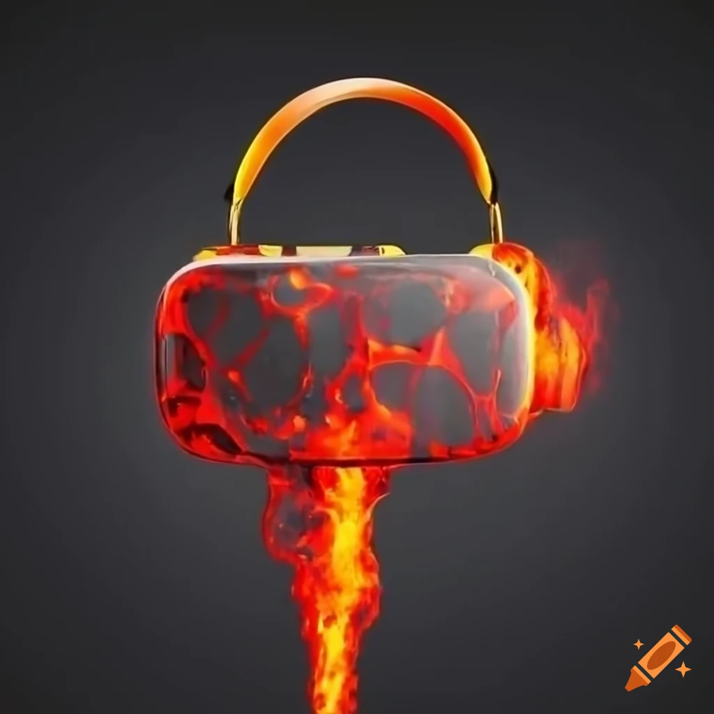 floating lava VR headset on dark grey background