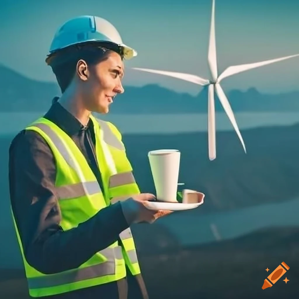 engineer enjoying coffee in a scenic valley