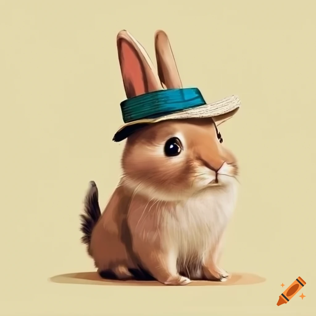 Rabbit wearing a hat on Craiyon