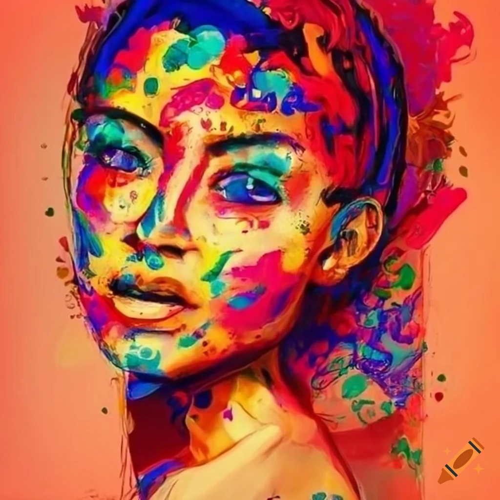 vibrant artwork representing the freedom and strength of a woman