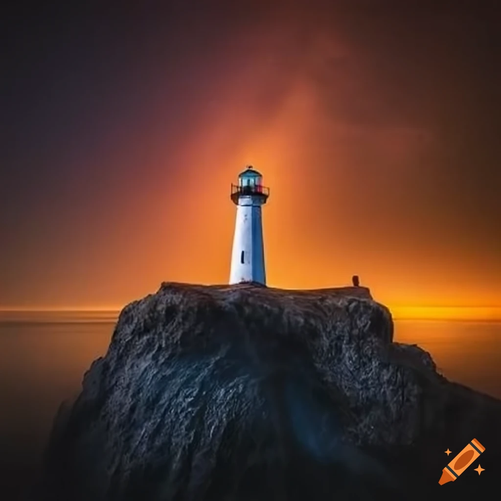 Surreal Landscape With A Lighthouse On Craiyon
