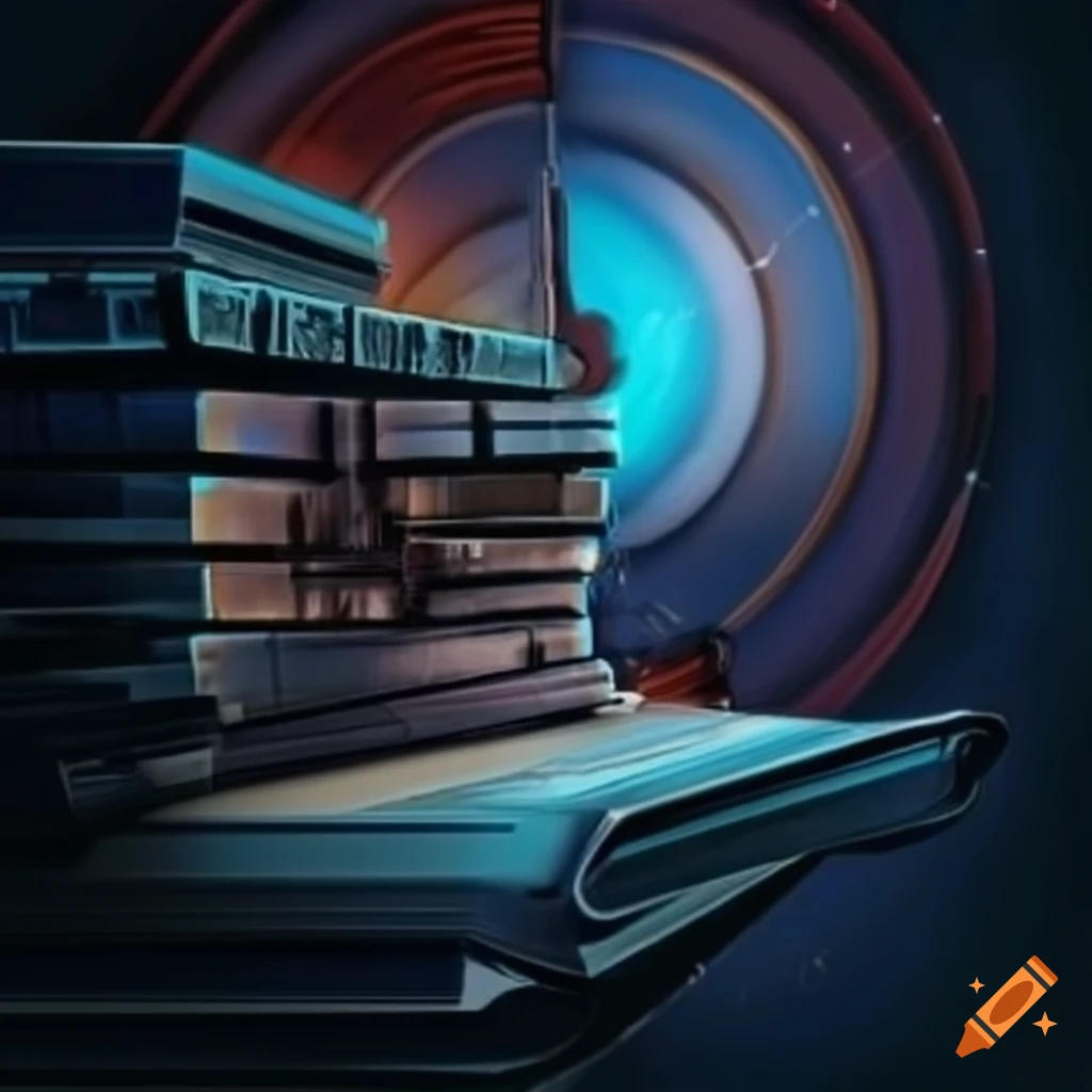 Thumbnail for science fiction book collection in an app on Craiyon