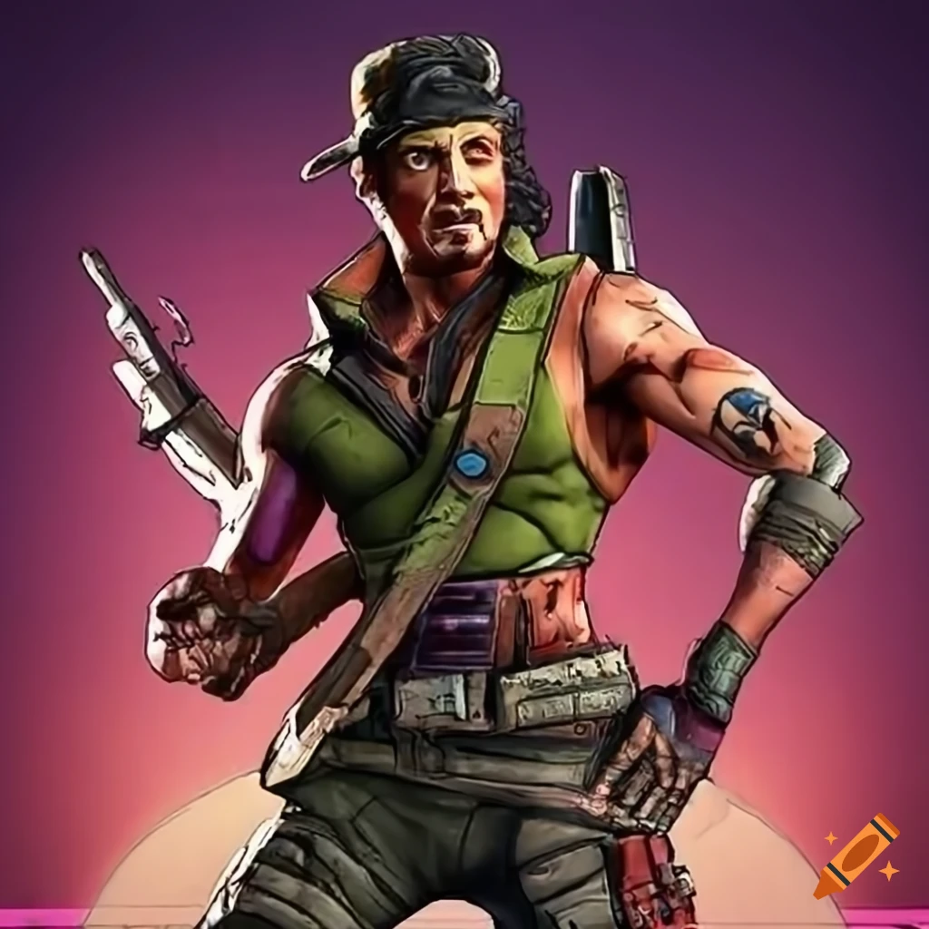 Sylvester Stallone as Rambo in Lilith Borderlands cosplay
