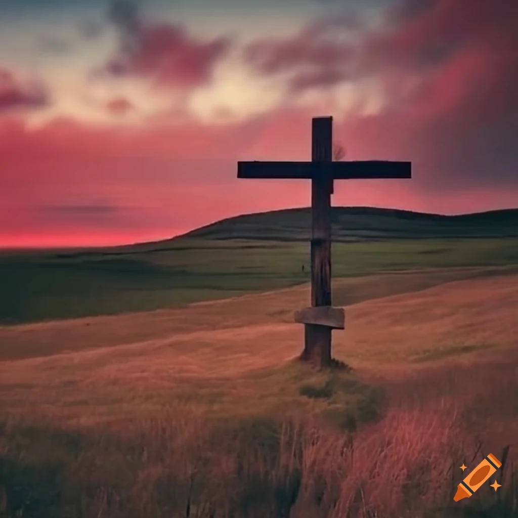 War memorial under a red sky on craiyon