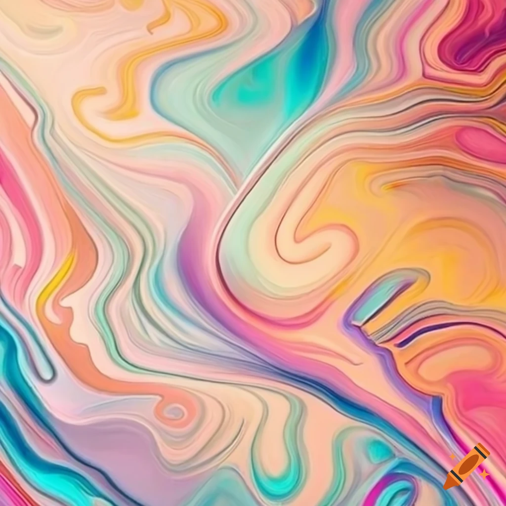 pastel-coloured abstract art in art deco style