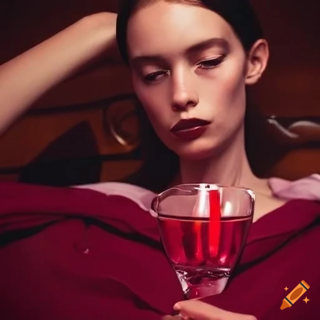 humorous image of a dolphin in a glass of red wine