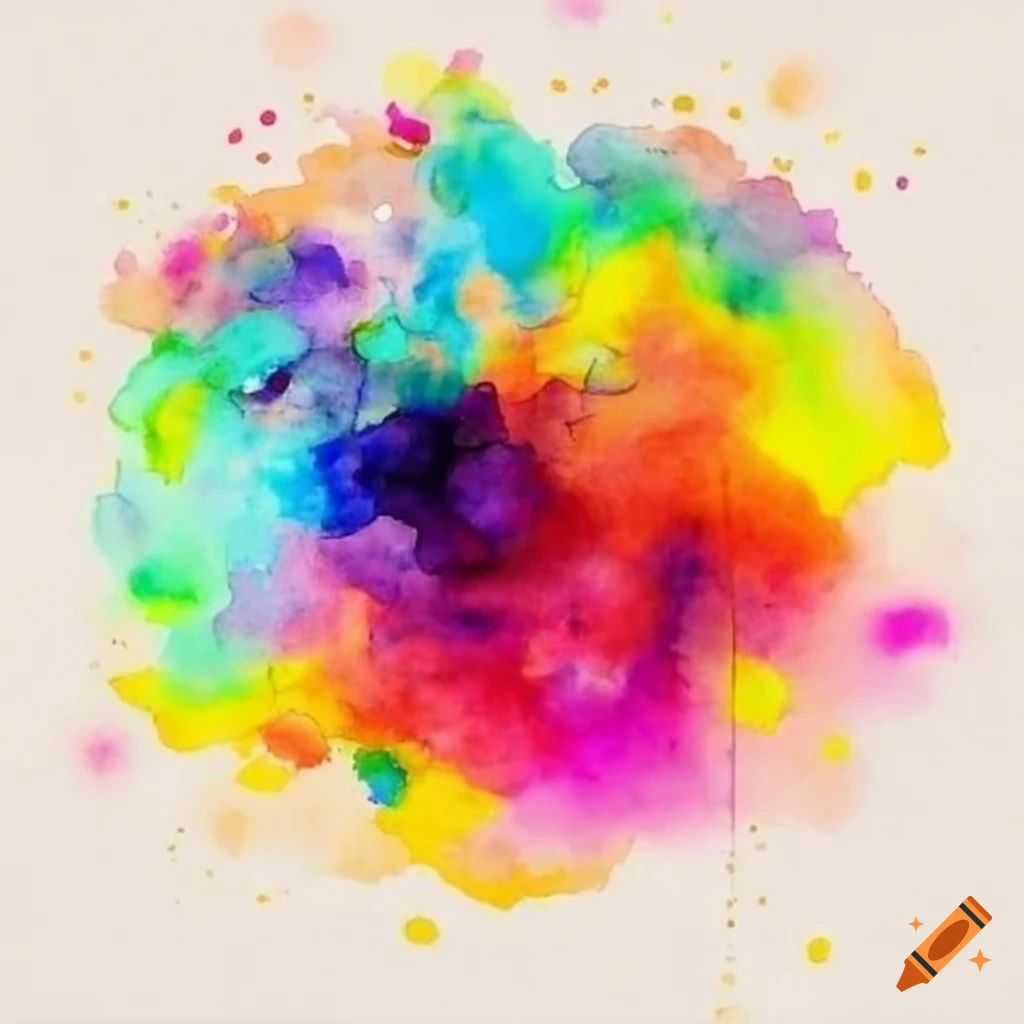 vibrant watercolor artwork with stars and abstract forms