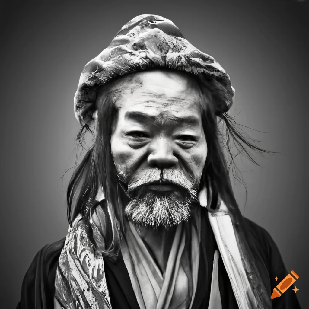 portrait of a bearded Japanese hobo