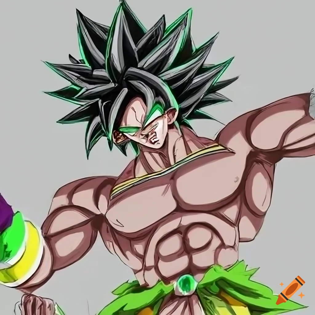 Sketch Of Broly From Dragon Ball On Craiyon