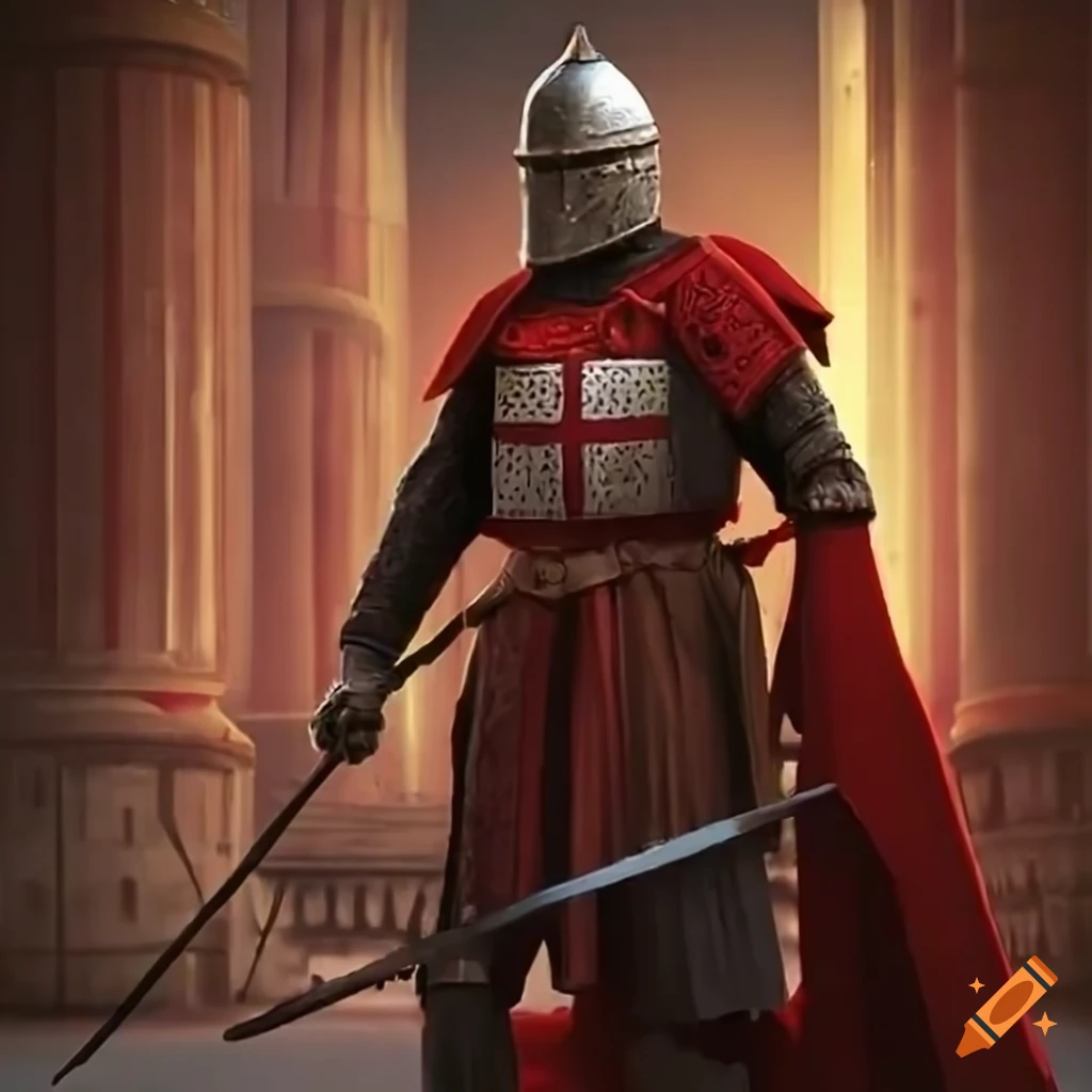 Battle between imperial praetorian guard and knights templar on Craiyon