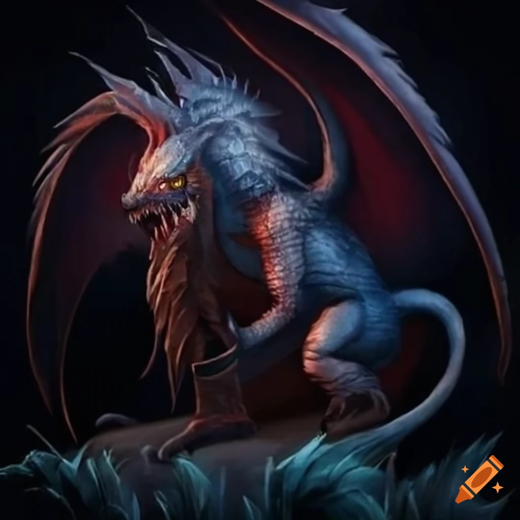 artwork of battling mythical creatures