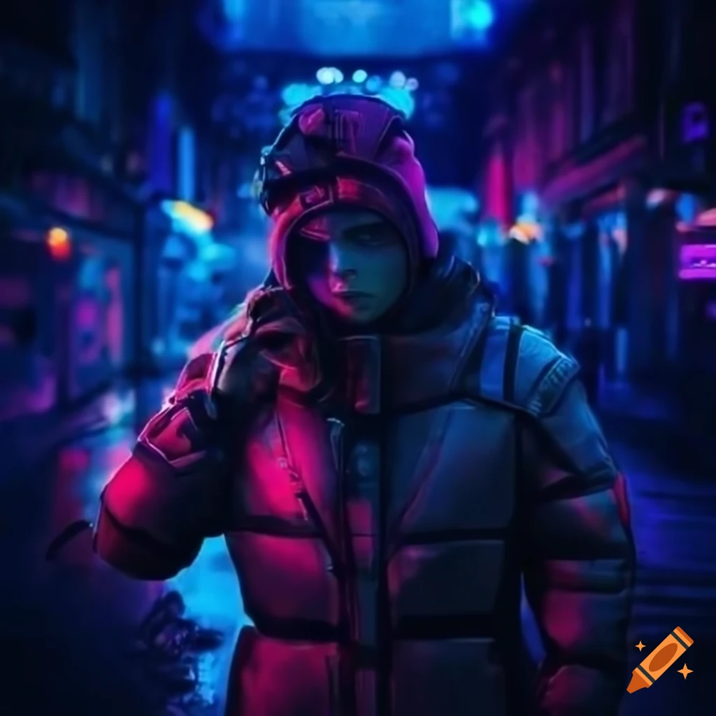 futuristic cyberpunk depiction of Ukraine