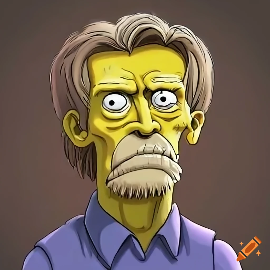 Willem dafoe as a simpson character on Craiyon