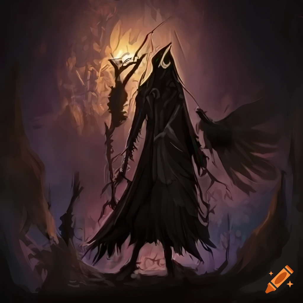illustration of a raven wizard