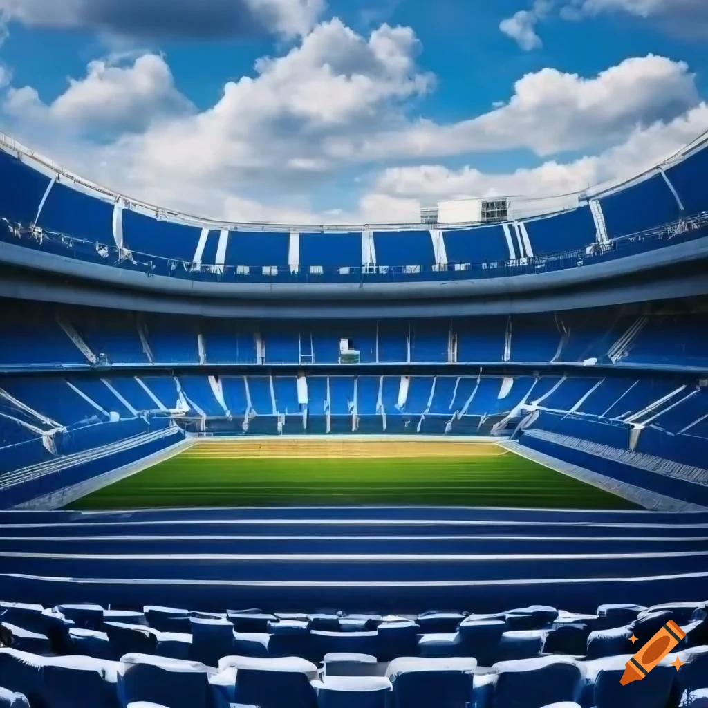 View of a sports stadium on a sunny day on Craiyon