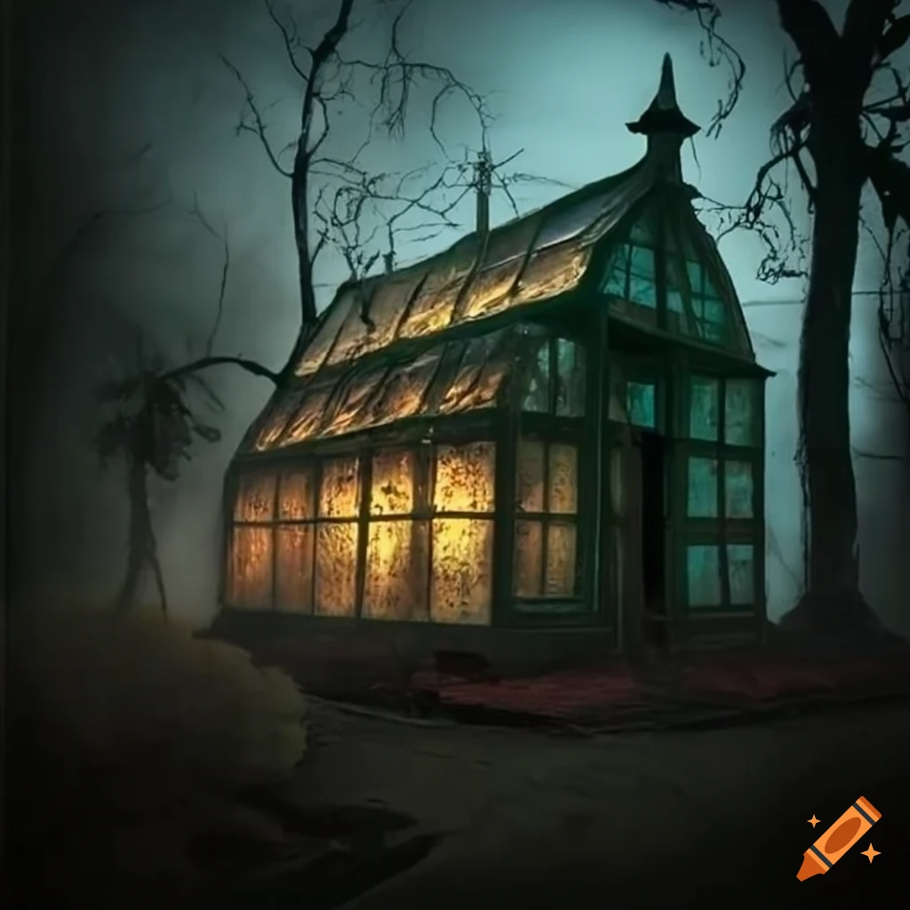 image of a haunted greenhouse