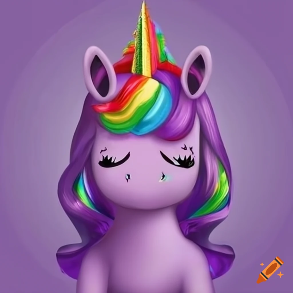Purple Unicorns With Rainbow Horns Wearing Capes
