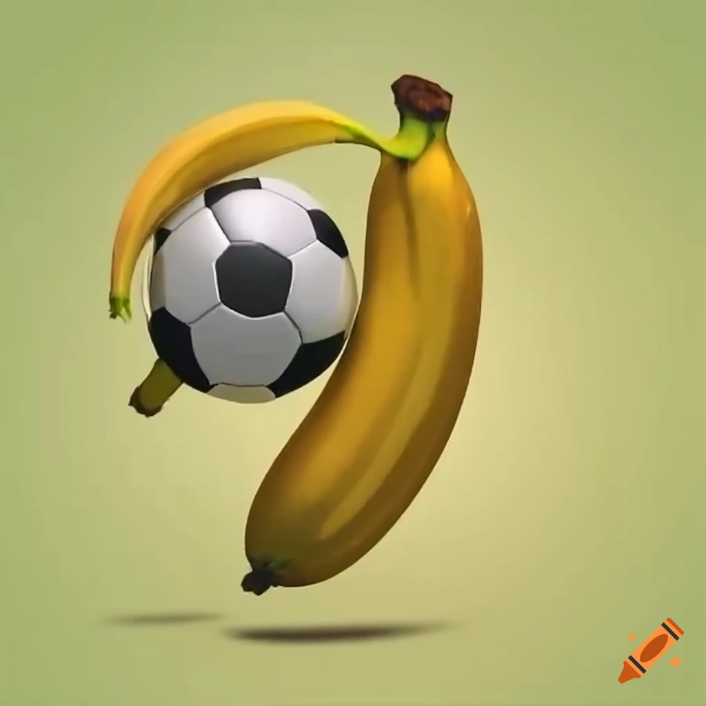 Animated banana playing soccer on Craiyon