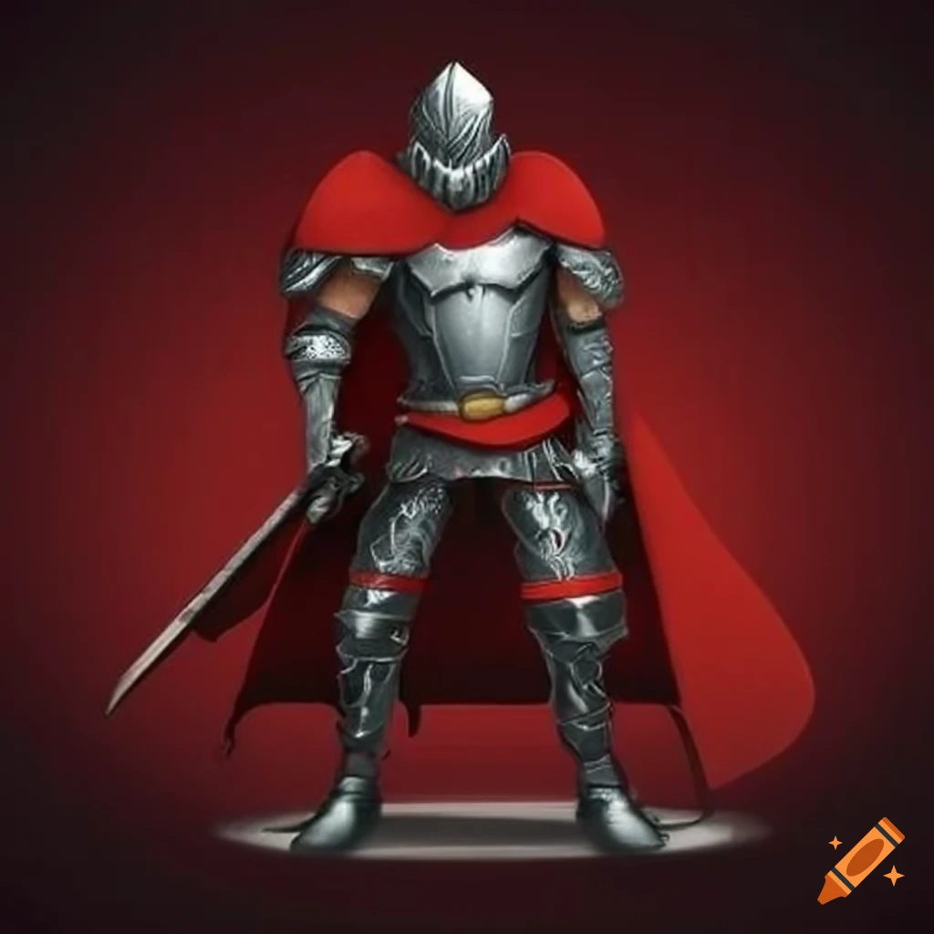 Character with black fur collar and red cape on Craiyon