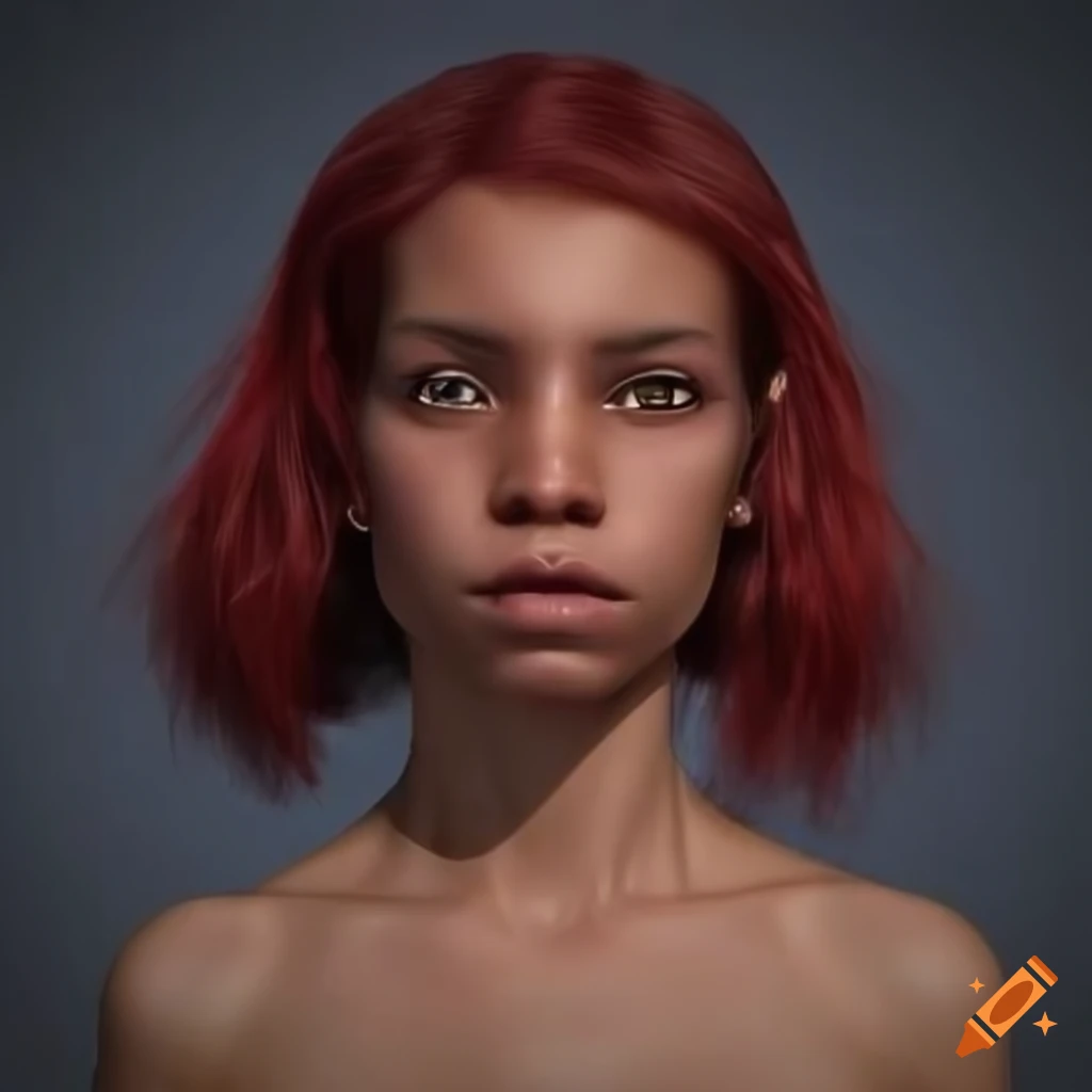 Illustration Of A Maroon Haired Humanoid Alien Girl On Craiyon 