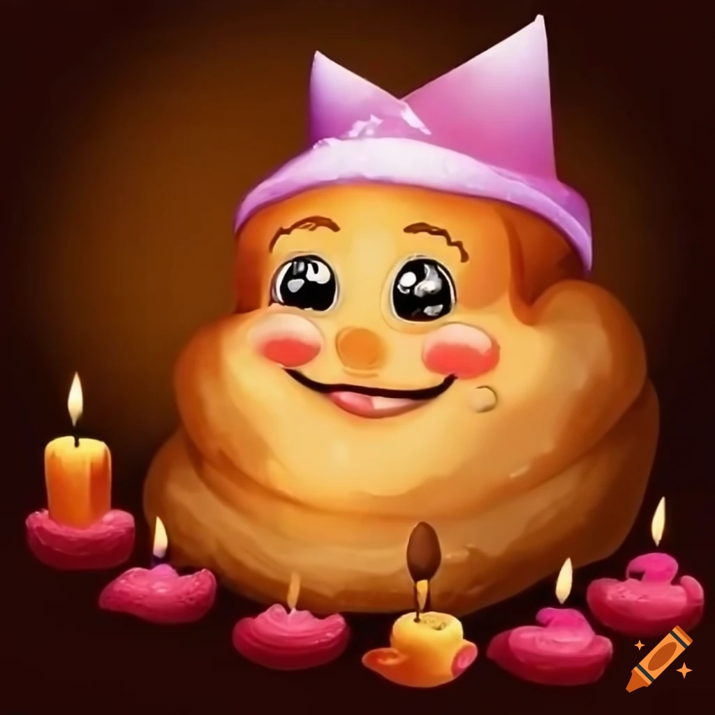 smiling brioche blowing birthday candles