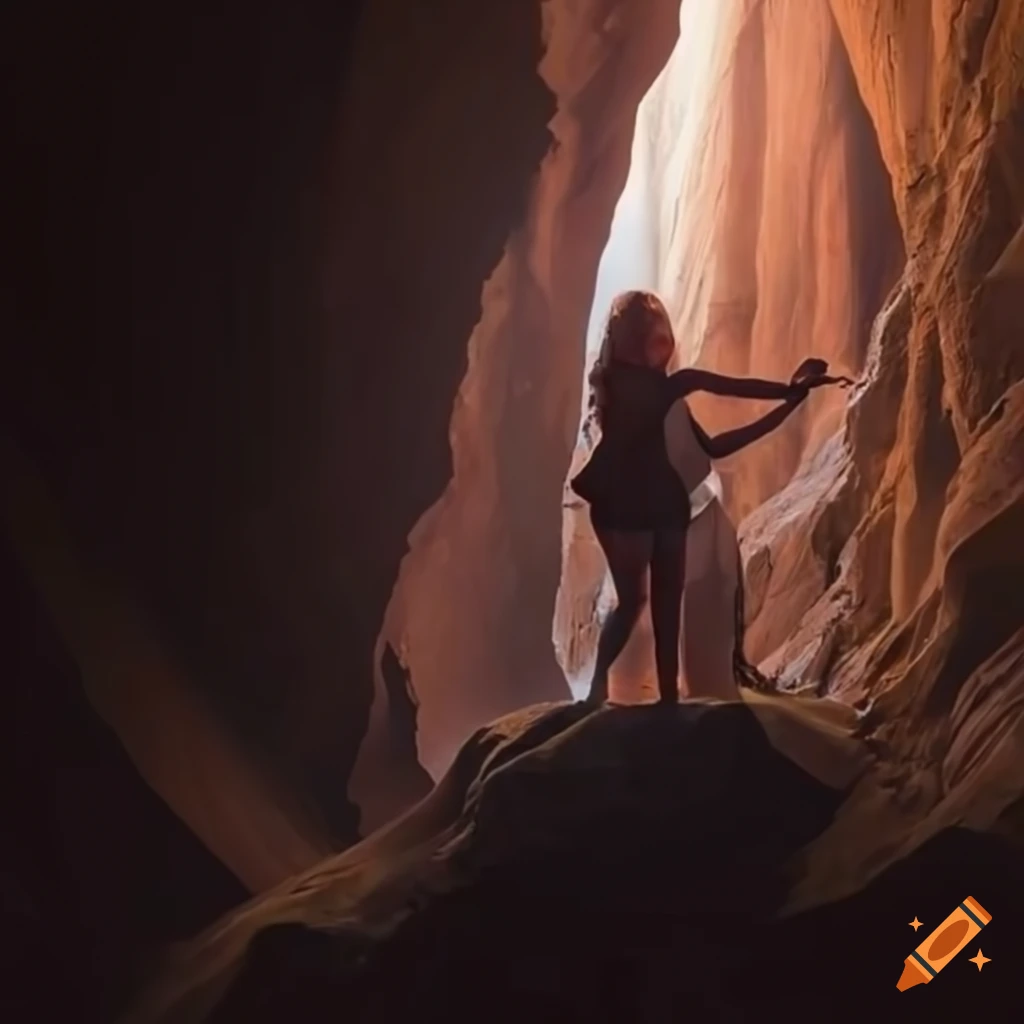 femme dans un immense canyon