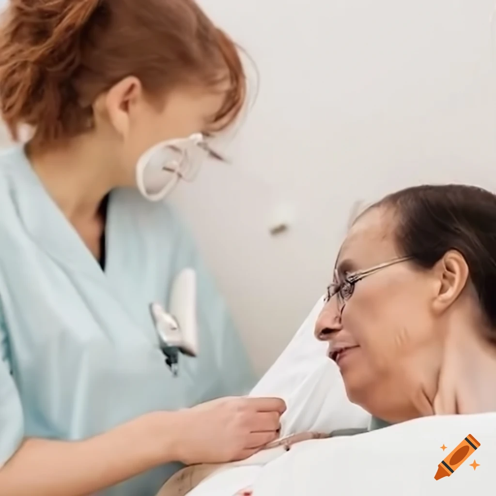 patient talking with nurse in hospital room