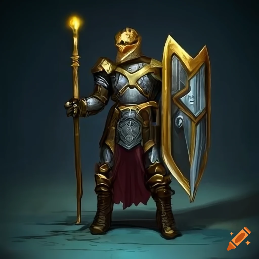illustration of a black dragonborn paladin