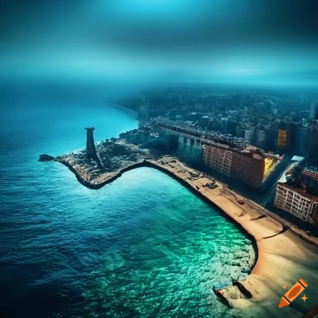 underwater view of Barcelona coast