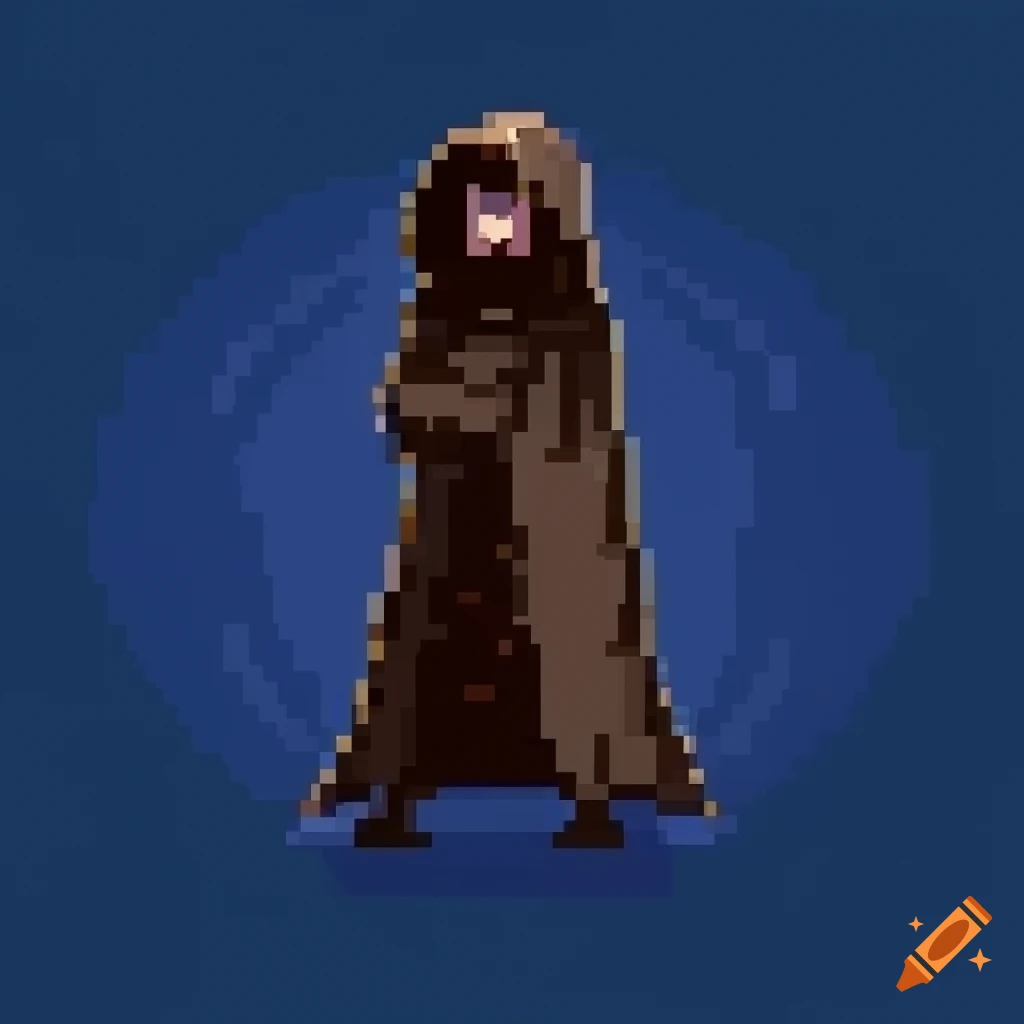 minimalistic-pixel-art-sprite-of-a-cloaked-figure-on-craiyon