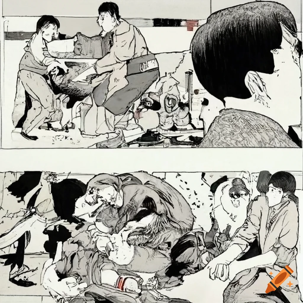 Vintage black and white manga style retro magazine on Craiyon