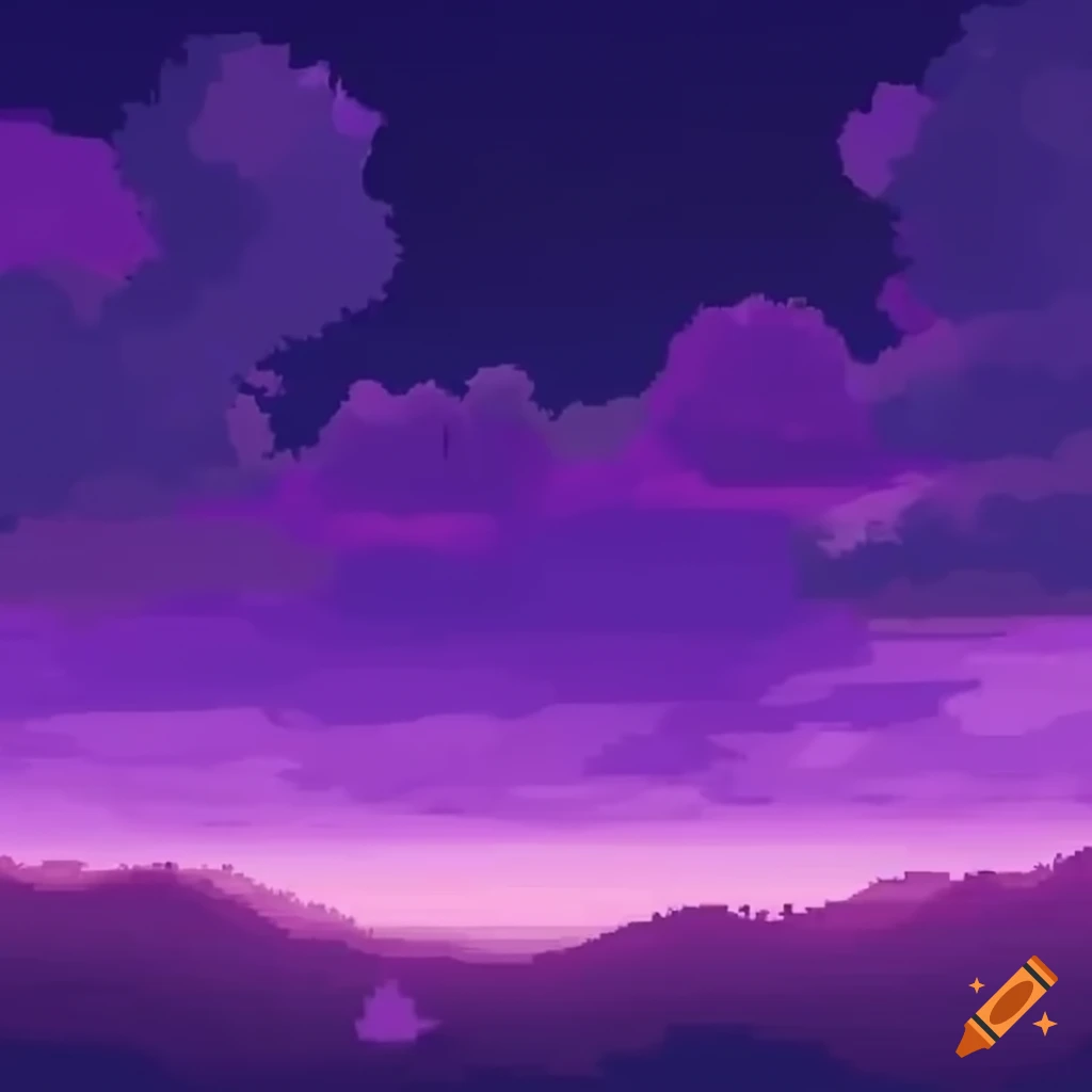 purple sky in Pokemon game style