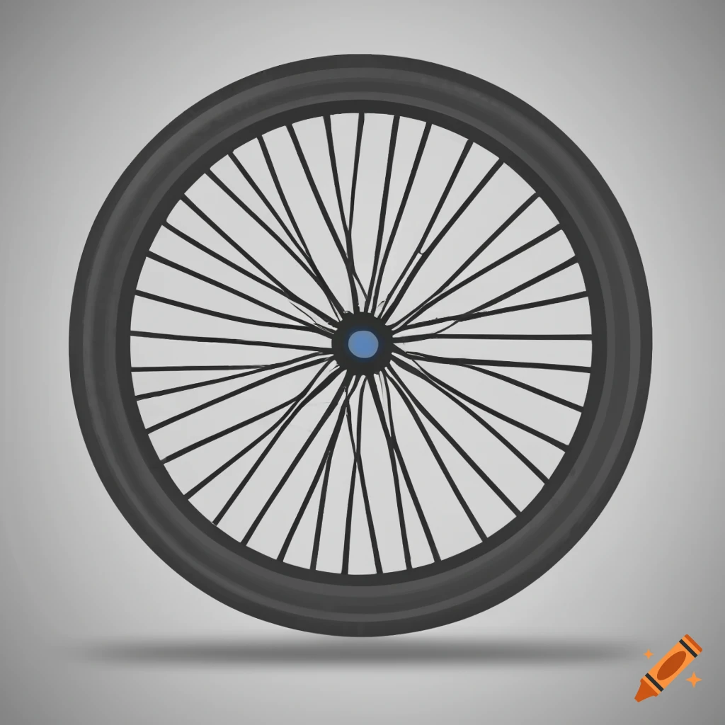 Simple bicycle wheel logo with recycle symbol on Craiyon