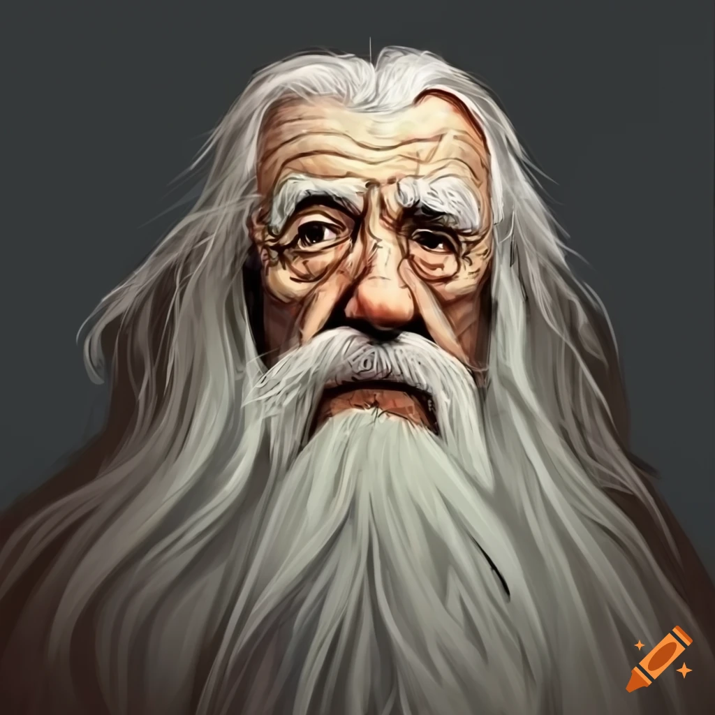 illustration of a hybrid between Gandalf, Albert Einstein and Saruman