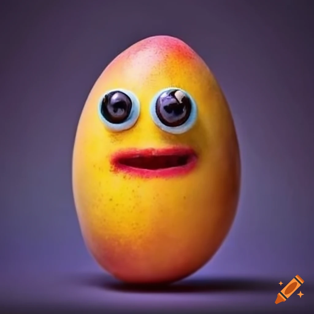 Mango with a funny expression on Craiyon