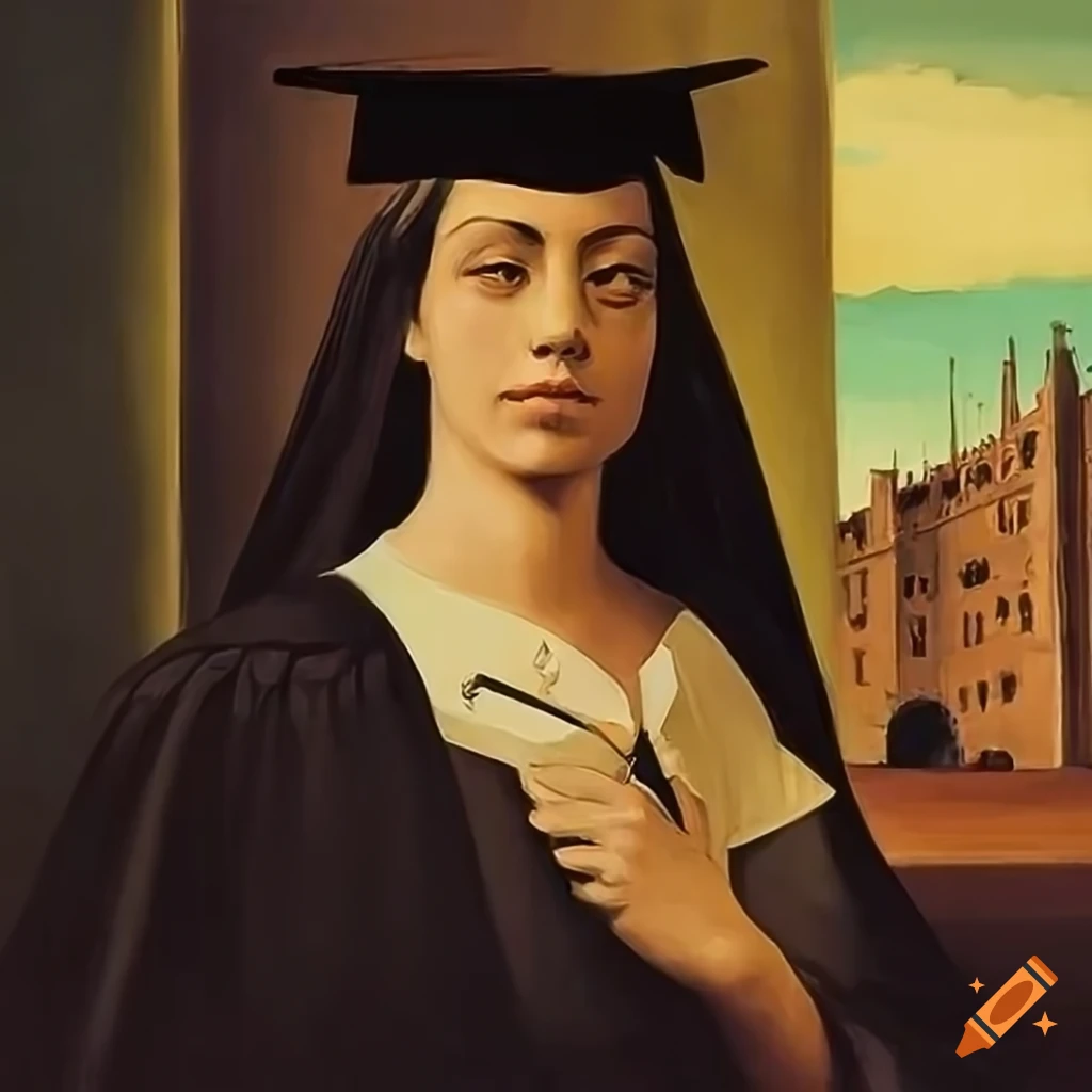 de chirico's painting of oxford university graduation on Craiyon