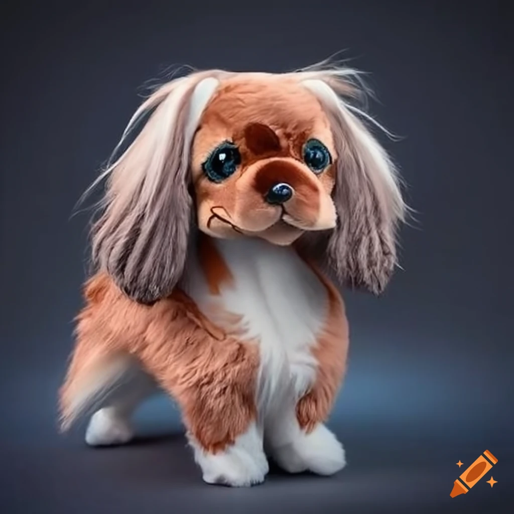 cute plush toy of a Tibetan Spaniel