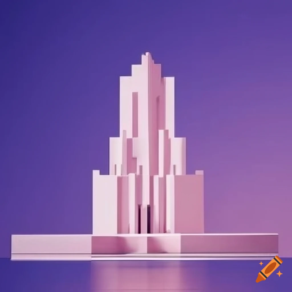 Curated visual reference: Visual Reference: Detailed Minimalist Art Deco Architecture In Pastel Colors On Craiyon